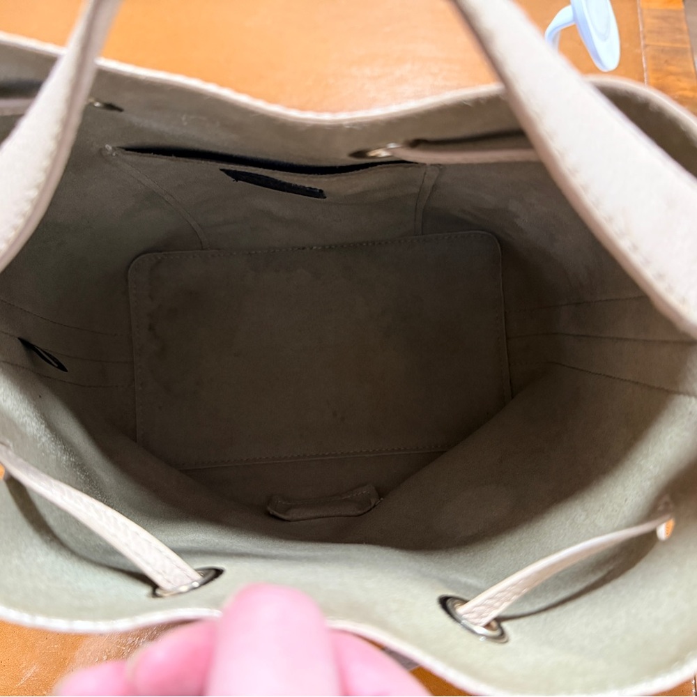 Furla Costanza Drawstring Leather Bucket Bag in Greige - Picture 10 of 12
